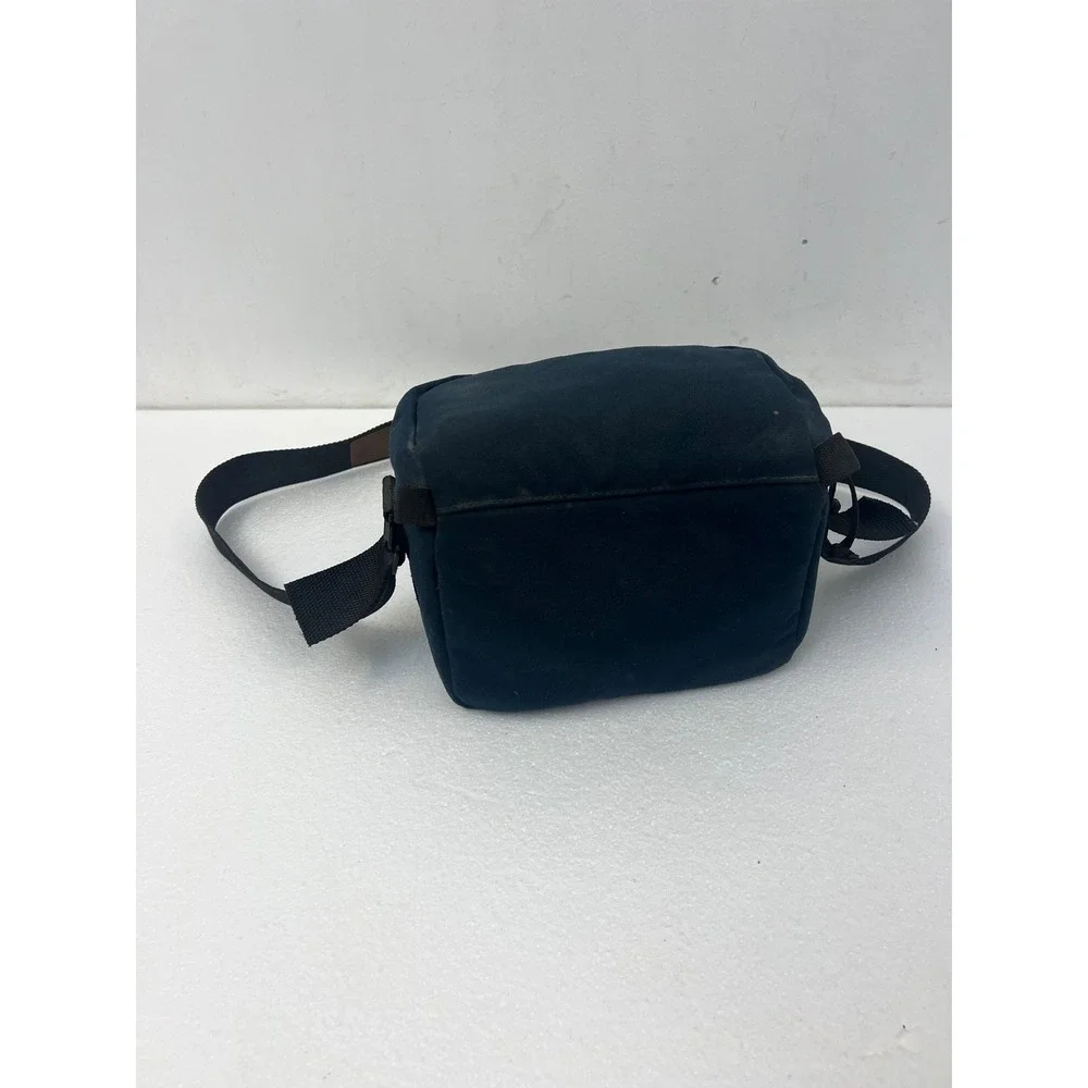 LL Bean Vintage Camera Bag Navy Blue Padded Canvas Shoulder Strap Freeport Maine